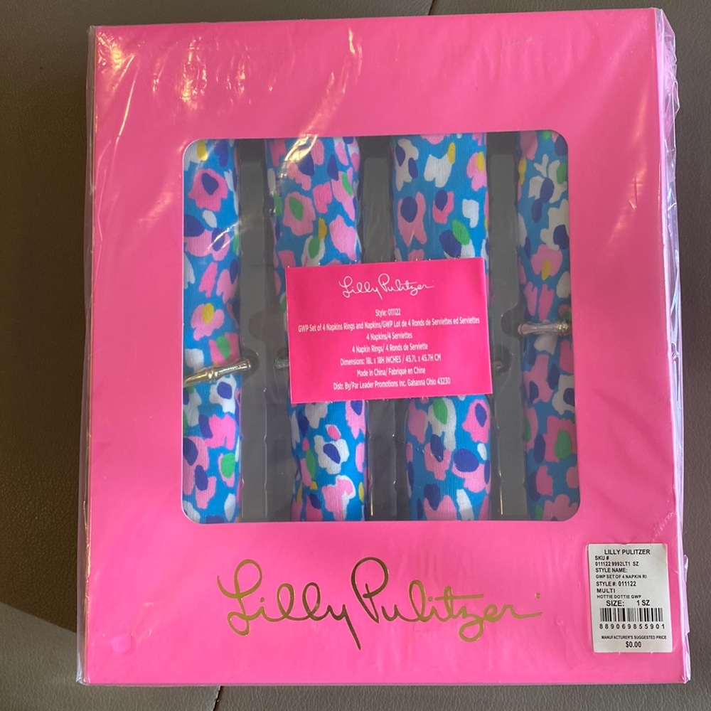 Lilly Pulitzer Set of 4 Napkins with Rings